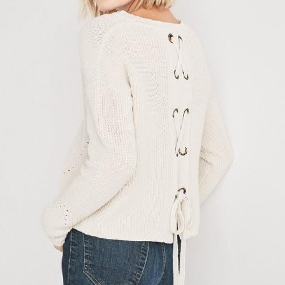 Lucky Brand Sweaters - Lucky Brand Back Lace Up Sweater